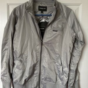 Members Only Women’s Slate Gray Satin Bomber Jacket